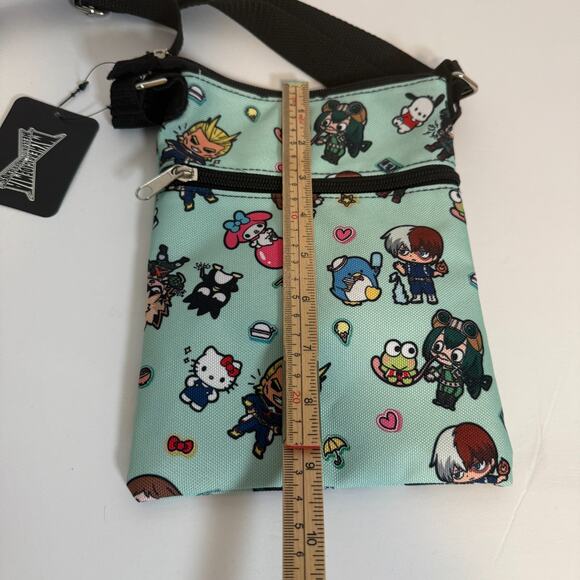 My Hero Academia Hello Kitty & Friends Passport Crossbody Bag Teal Blue NEW - Picture 6 of 7